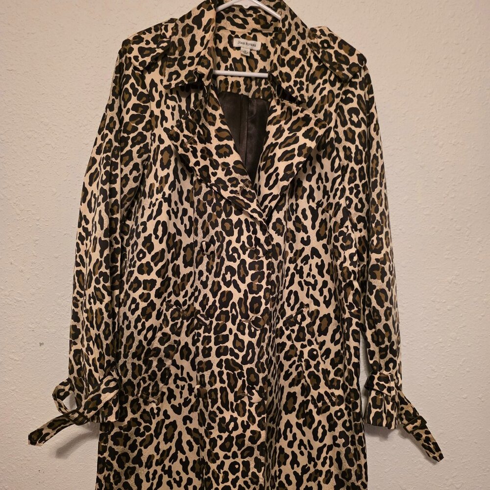 😍 Classic Leopard Print Of Brown, Black, & Cream Double-Breasted Trench Coat